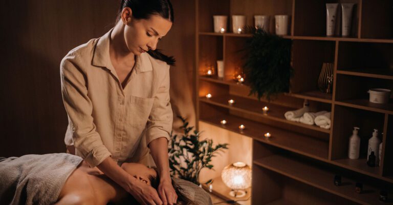 Deep relaxation massage therapy designed for stress relief at Midtown NYC